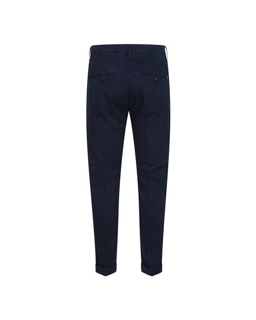 Dondup Broeken ,Blauw ,Katoen Blauwe Broek Lage Taille Regular Fit in het Blue voor heren