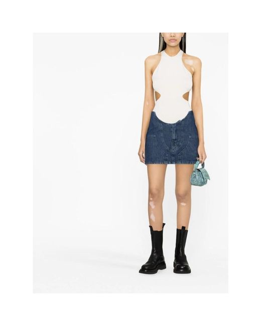 Off-White c/o Virgil Abloh Denim Mini Rok in het Blue