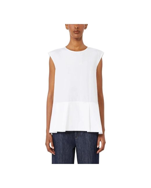 Max Mara Top-Canottiera in het White
