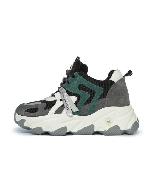 CESARE GASPARI Green Chunky Multilayer Sneakers