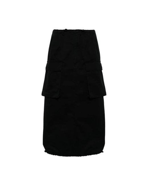 MM6 by Maison Martin Margiela Black Midi Skirts