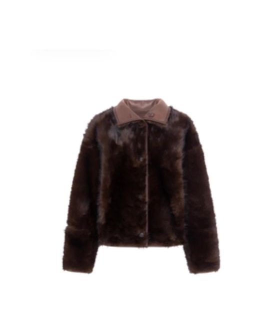 Urbancode Brown Faux Fur & Shearling Jackets for men