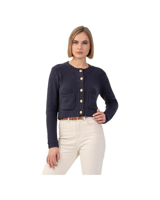 Kocca Cropped Vest Met Lange Mouwen in het Blue