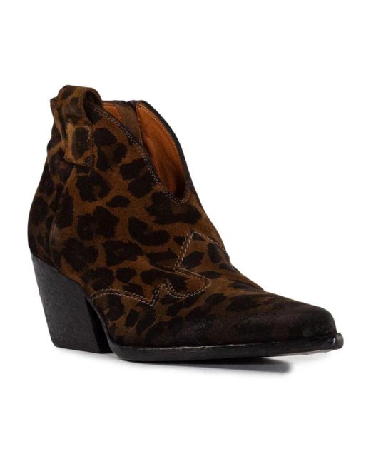 Elena Iachi Brown Cowboy & Biker Boots