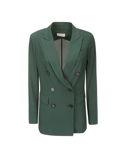 Georgette double-breasted jacket Alberto Biani de color Green