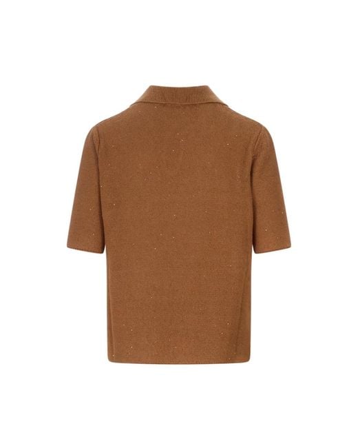 Fabiana Filippi Brown V-Neck Knitwear