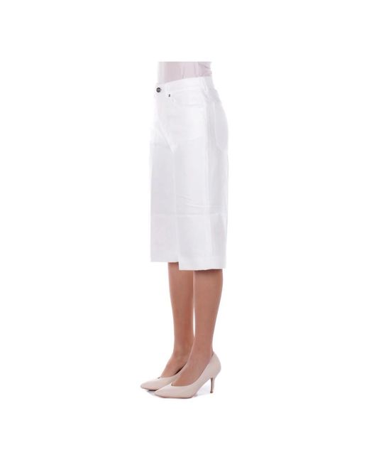 Dondup White Long Shorts