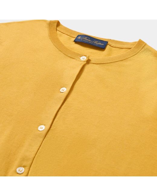 Brooks Brothers Truien & Vesten ,Geel ,Katoen Zijdeblendvest in het Yellow