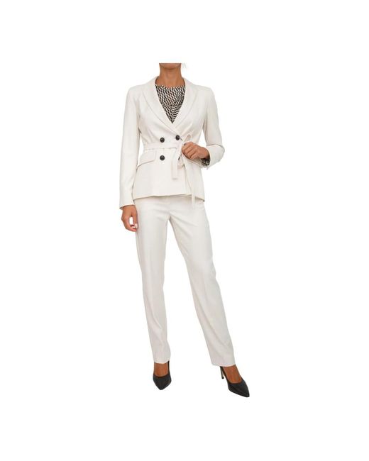 Marella Jassen ,Wit ,Polyester Witte Jas Met Polyester En Elastaan in het White