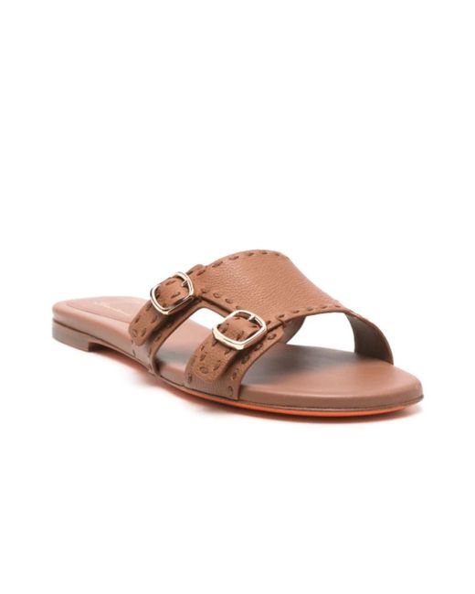 Santoni Brown Sliders