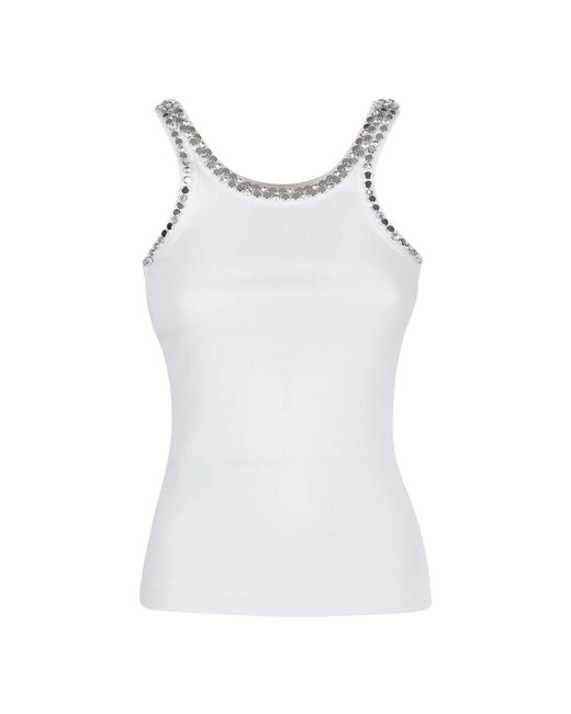 Pinko White Sleeveless Tops