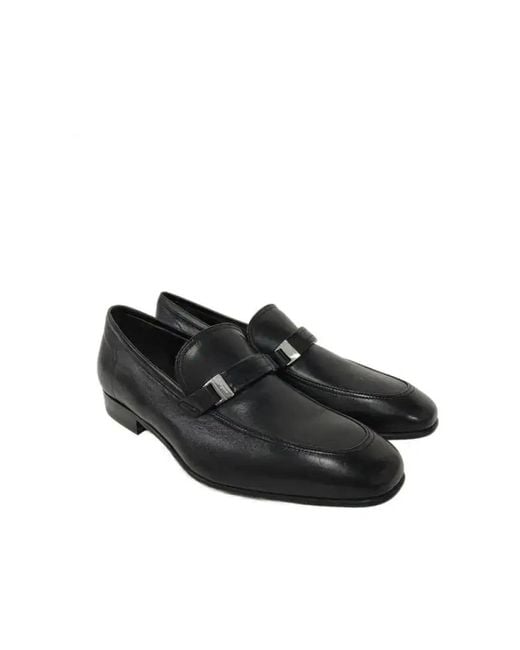 Ferragamo Black Goldene Loafer