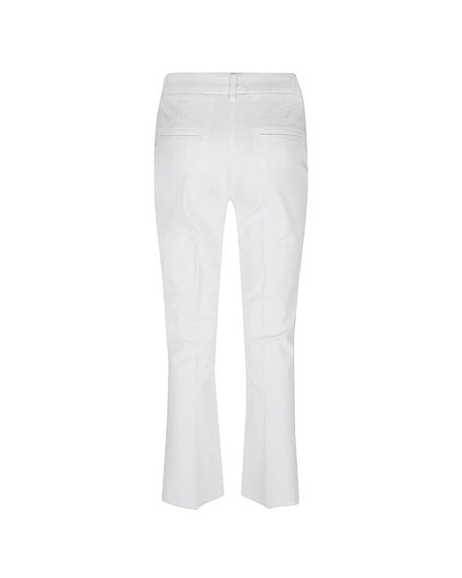 Via Masini 80 White Cropped Trousers