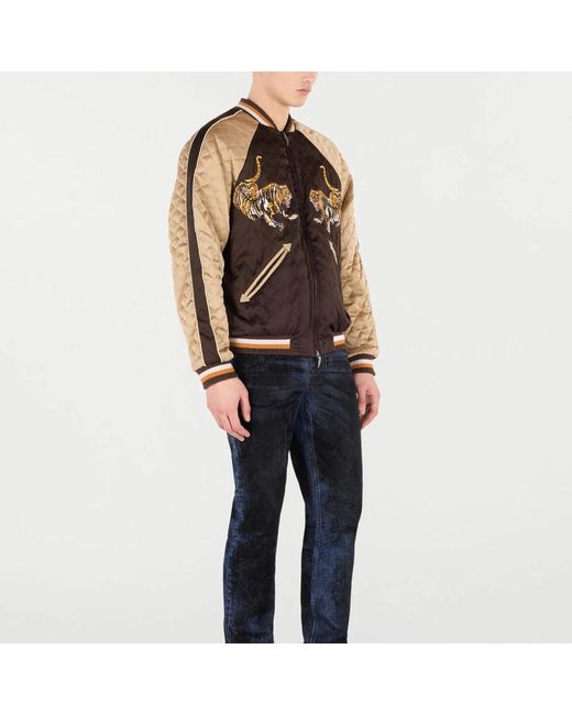 Roberto Cavalli Brown Bomber Jackets for men