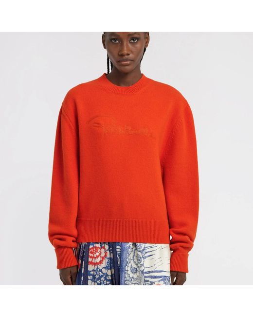 Roberto Cavalli Red Roter Strickpullover