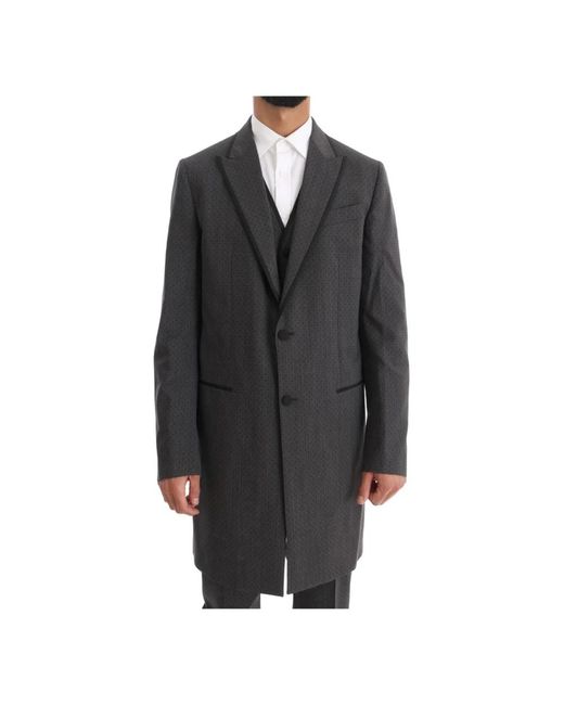 Single-breasted coats di Dolce & Gabbana in Black da Uomo