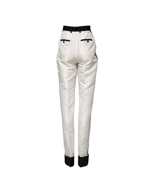 Dolce & Gabbana White Slim-Fit Trousers