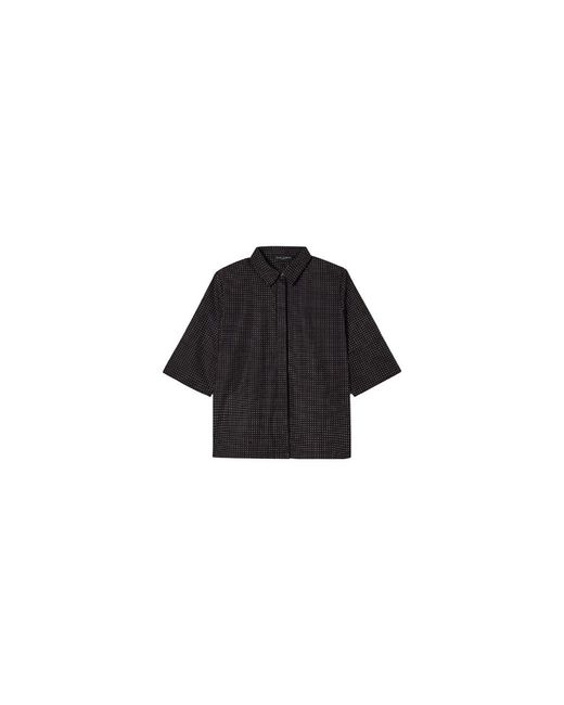 Camisa de algodón estampada con broche Tara Jarmon de color Black