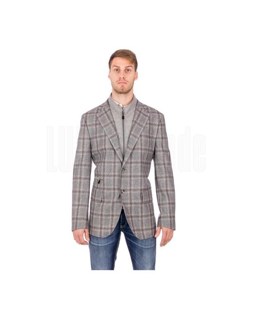 Luigi Bianchi Gray Blazers for men
