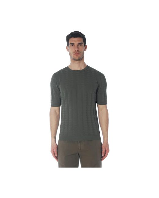 Irish Crone Gray Round-Neck Knitwear for men