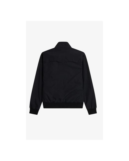 Fred Perry Jassen ,Zwart ,Katoen Klassieke Harrington Jas, Gemaakt in het Black voor heren