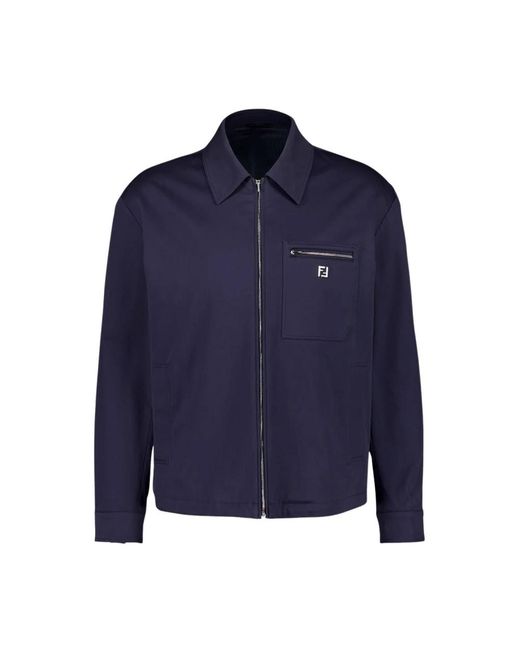 Fendi Blue Light Jackets for men