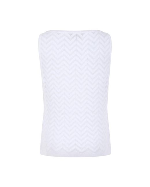 Missoni Stretch Chevron Katoen En Viscose Tanktop in het White