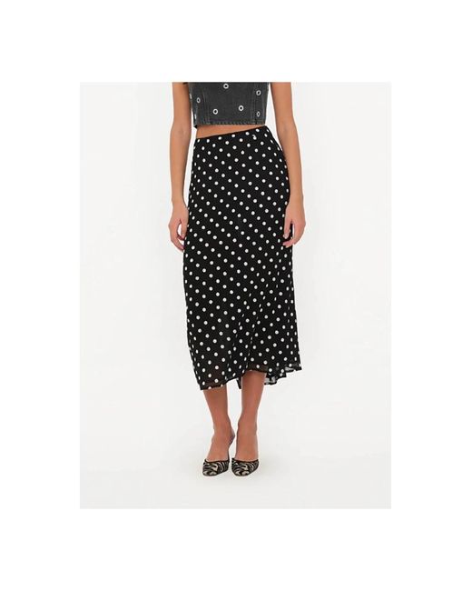 ROTATE BIRGER CHRISTENSEN Black Chiffon Midi Rock