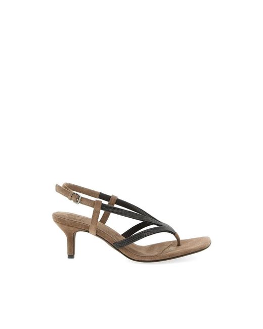Brunello Cucinelli Brown High Heel Sandals