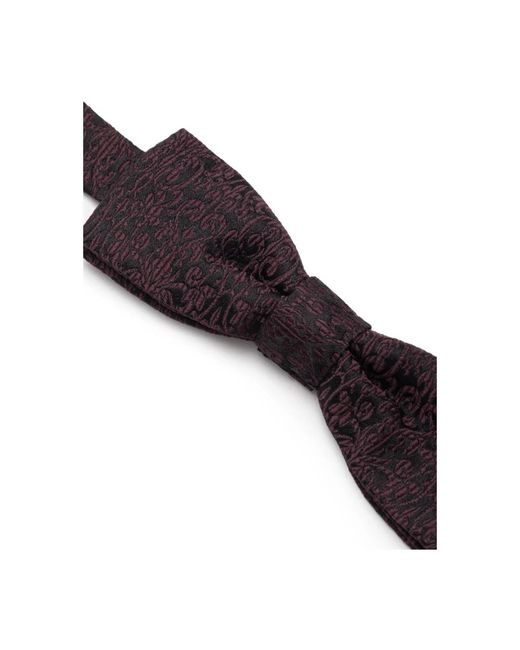 Dolce & Gabbana Purple Burgundy Damask Bow Tie for men