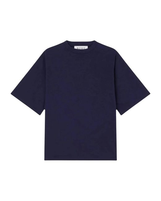 Rohe Tops ,Blauw ,Katoen Oversized Label T-Shirt in het Blue