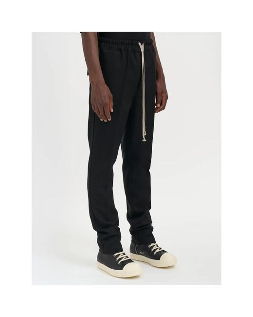 Rick Owens Pantaloni Drawstring Slim Long in het Black voor heren