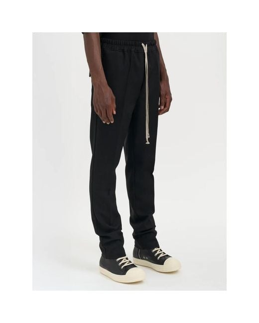 Rick Owens Pantaloni Drawstring Slim Long in het Black voor heren