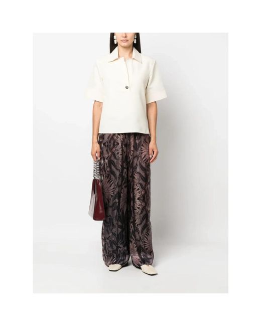 Pierre Louis Mascia Brown Wide Trousers