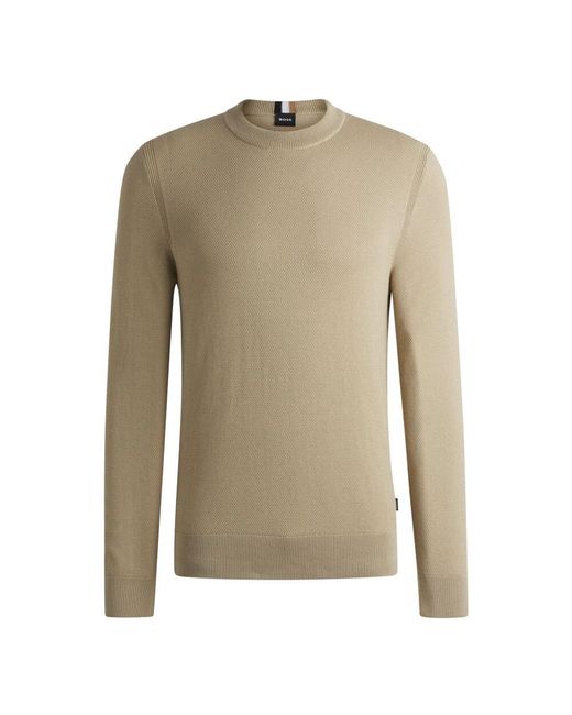 Round-Neck Knitwear Boss pour homme en coloris Natural