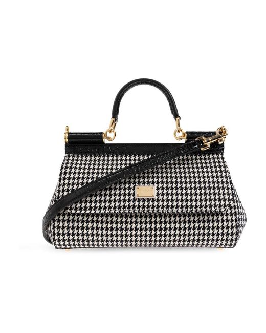 Dolce & Gabbana Black Schultertasche Sicily Medium