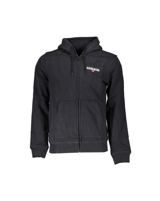 Napapijri Hoodies & Sweatvesten ,Zwart ,Katoen Elegant Fleece Hoodie in het Black voor heren