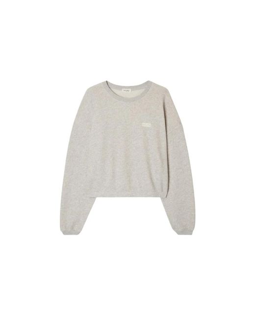 American Vintage White Sweatshirt kod03ch23