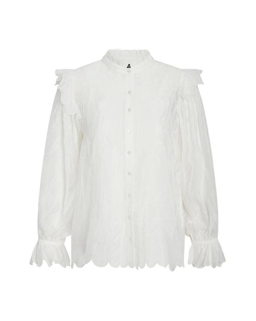 Blusa femenina con bordado Bruuns Bazaar de color White