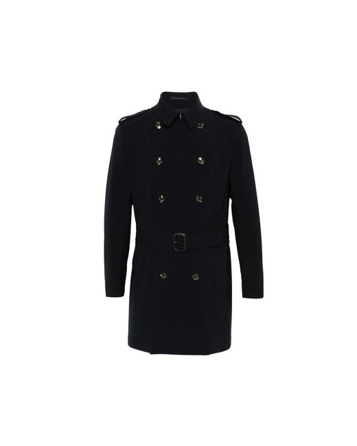 Montecore Double-Breasted Trenchcoat in het Black voor heren
