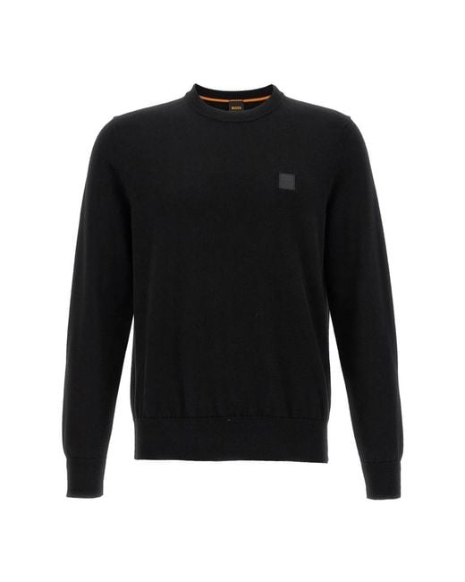 HUGO Black Round-Neck Knitwear for men
