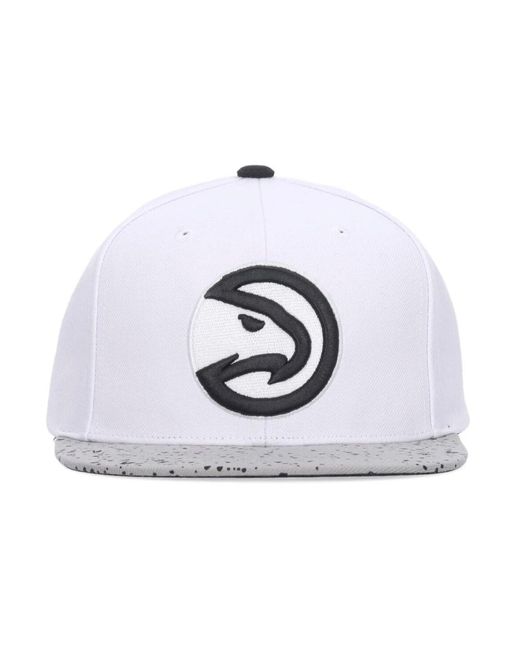 Mitchell & Ness Accessoires ,Wit ,Polyester Nba Atlanta Hawks Platte Klep Pet in het White
