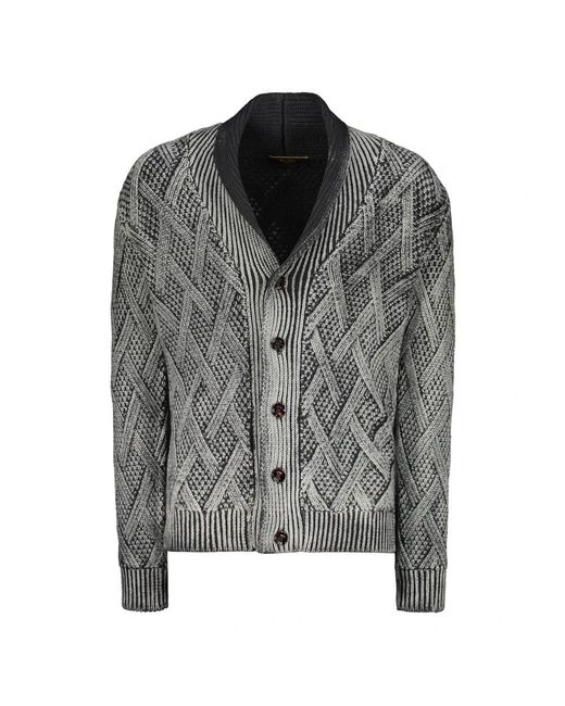 Moorer Diamond Cardigan in het Gray voor heren
