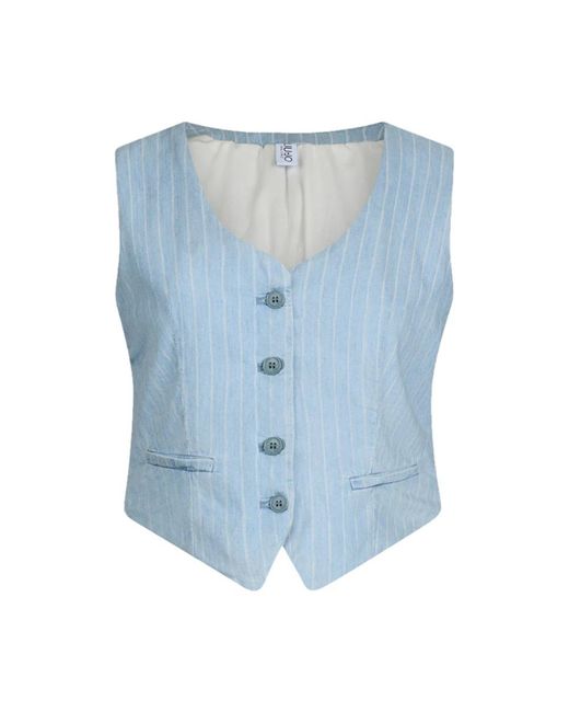 Liu Jo Jassen ,Blauw ,Katoen Sky Vest in het Blue