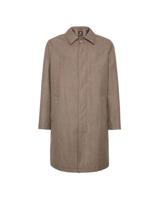 Boggi Pea Coat Aus Technischer Wolle in Brown für Herren