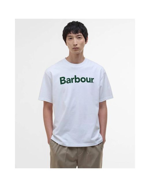 Barbour Pensford Oversized Tee in het White voor heren