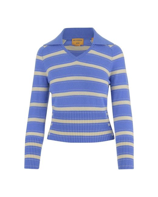 Guest In Residence Blue V-Neck Knitwear