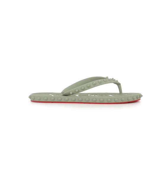 Christian Louboutin Green Flip Flops