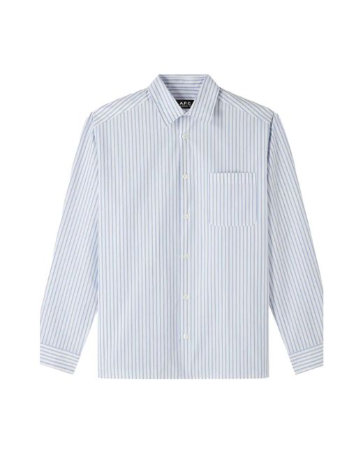 A.P.C. Blue Casual Shirts for men