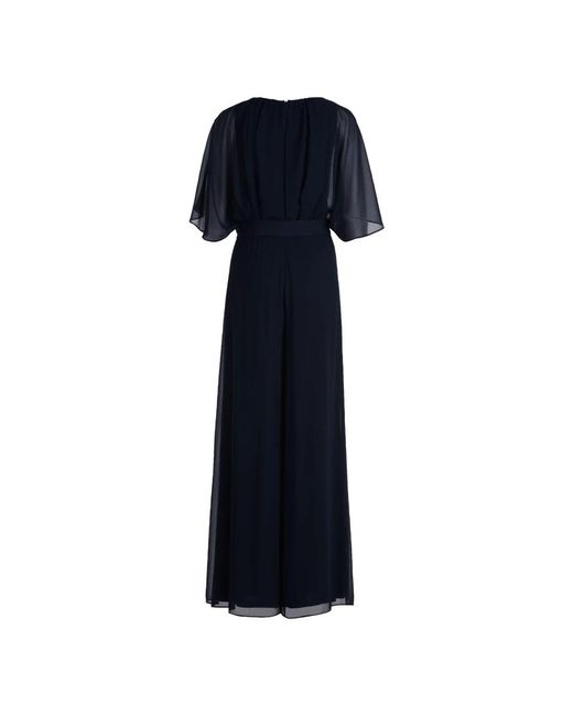 Vera Mont Jumpsuits & Playsuits ,Blauw ,Chiffon Chiffon Jumpsuit Met Riem in het Blue